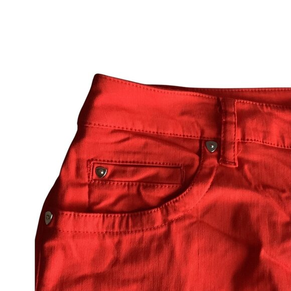 Zac & Rachel Womens Tapered Leg Ankle Pants Red 5 Pocket Design Plus Size 20W - Picture 6 of 16